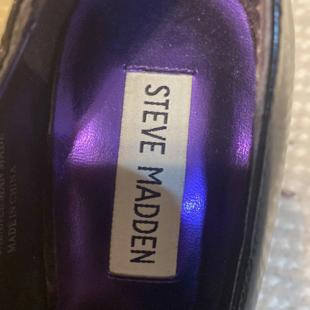 ❤️❤️Steve Madden Trinite leather black heels size 7 great condition! - Picture 5 of 7